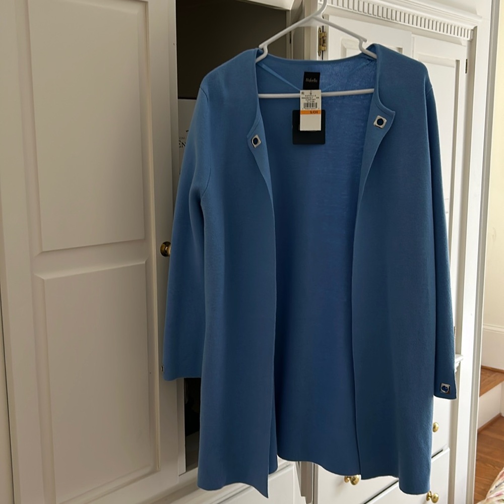 Rafaella cardigan, cotton blend, open front long sweater jacket